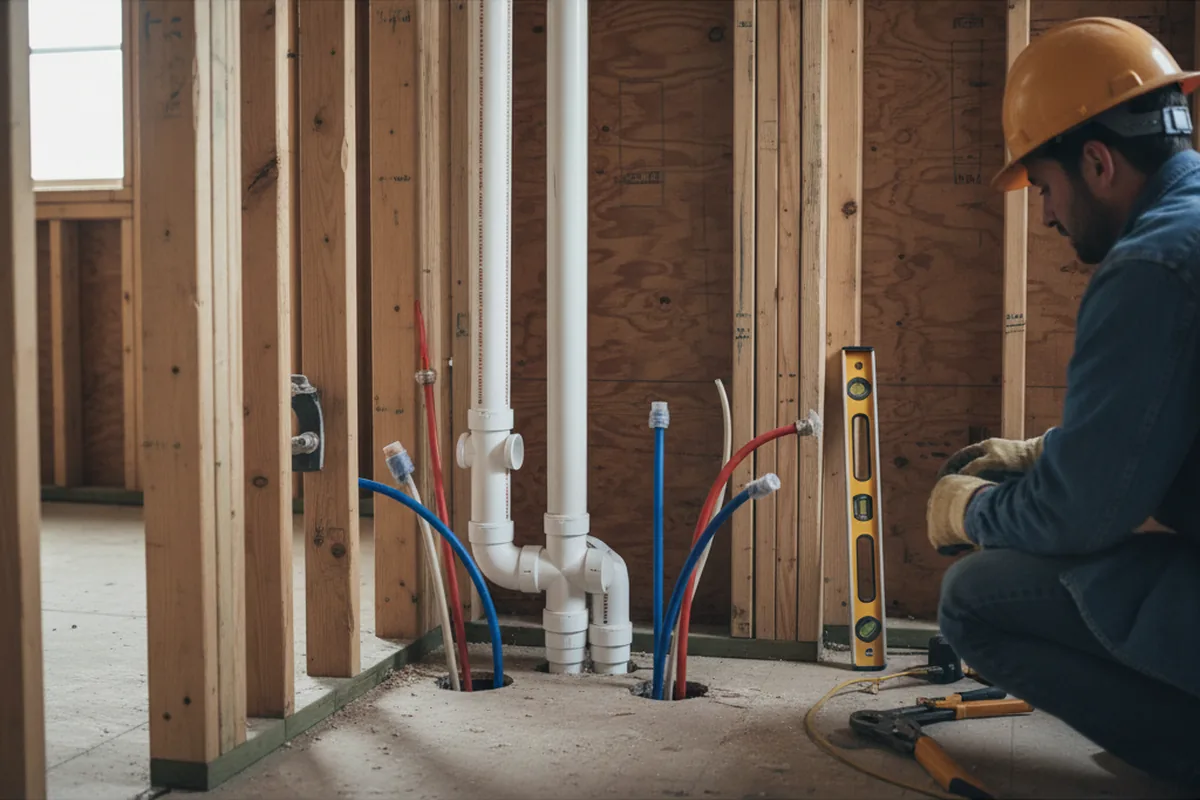 Drain and supply rough-in during Leak Detection in Savannah